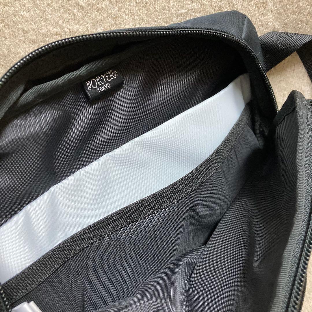 【美品】PORTER フロント ブラック ボディバッグ ショルダーバッグ