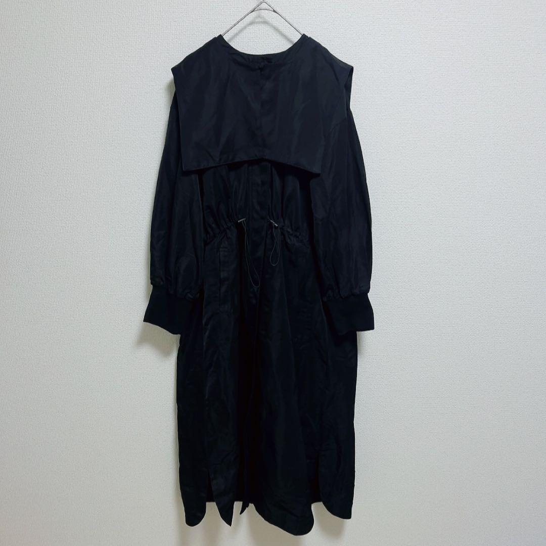SUM1 STYLEスミ スタイル セーラー襟付き2WAY馬刺繍コート 黒