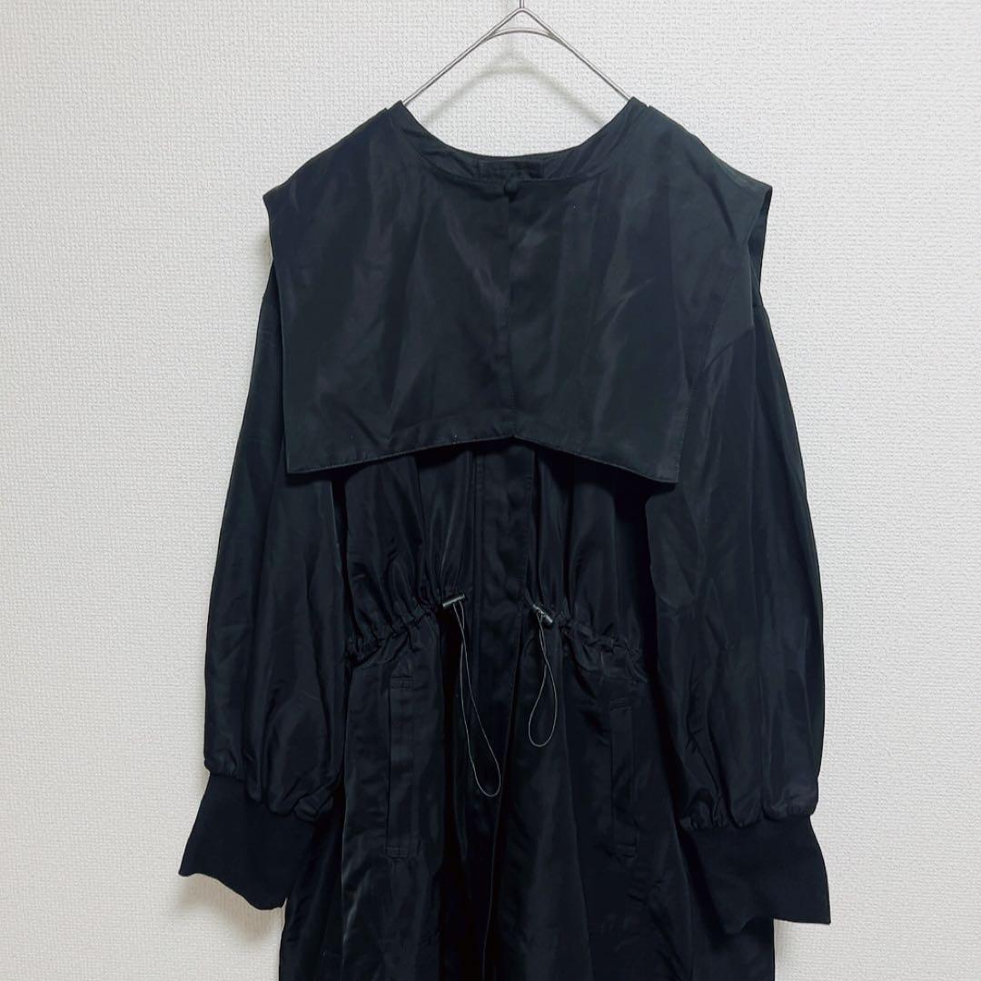 SUM1 STYLEスミ スタイル セーラー襟付き2WAY馬刺繍コート 黒