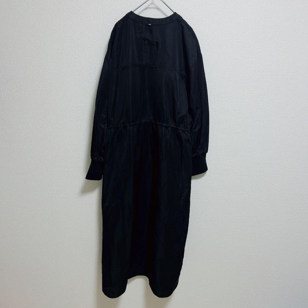 SUM1 STYLEスミ スタイル セーラー襟付き2WAY馬刺繍コート 黒
