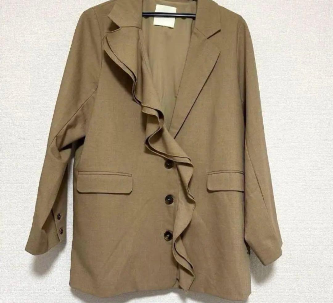 ジャケット・アウター eaphi RUFFLE LAPEL JACKET