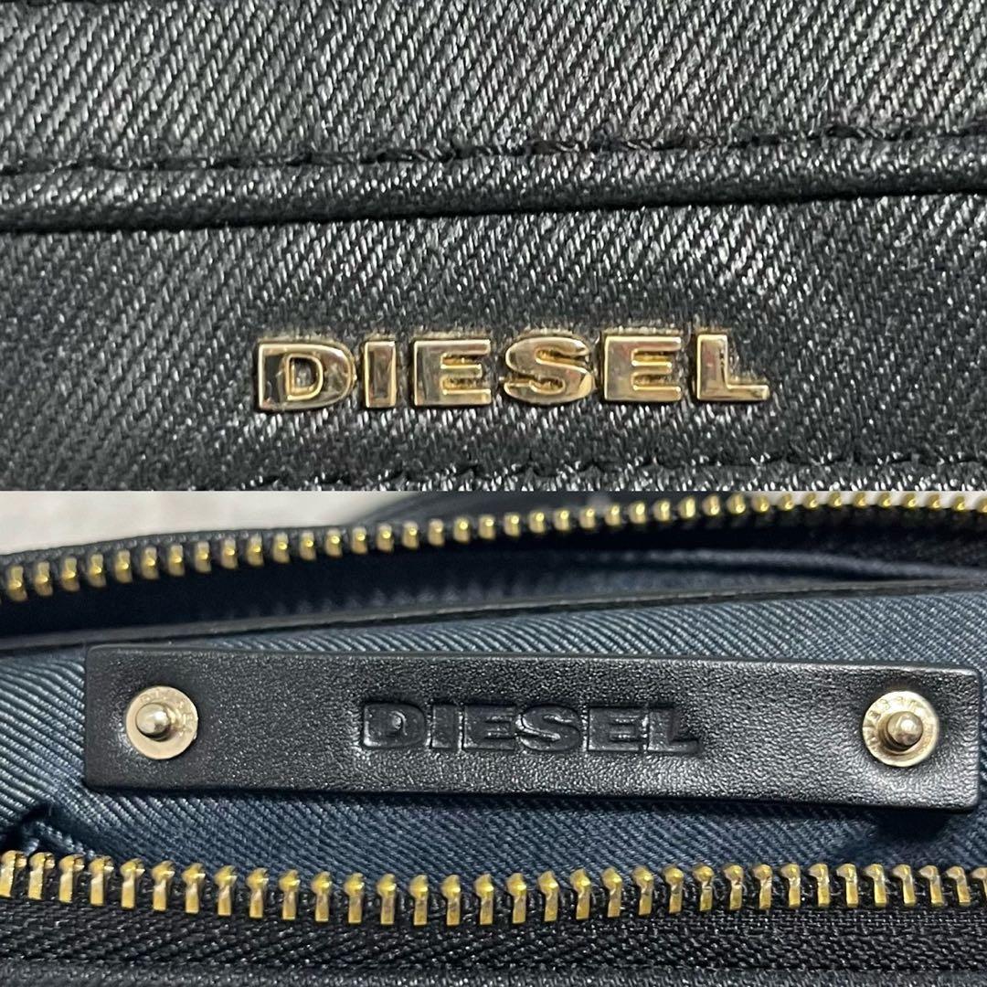 【美品】DIESEL 迷彩 ミニボストン 2WAY zip レザー切替