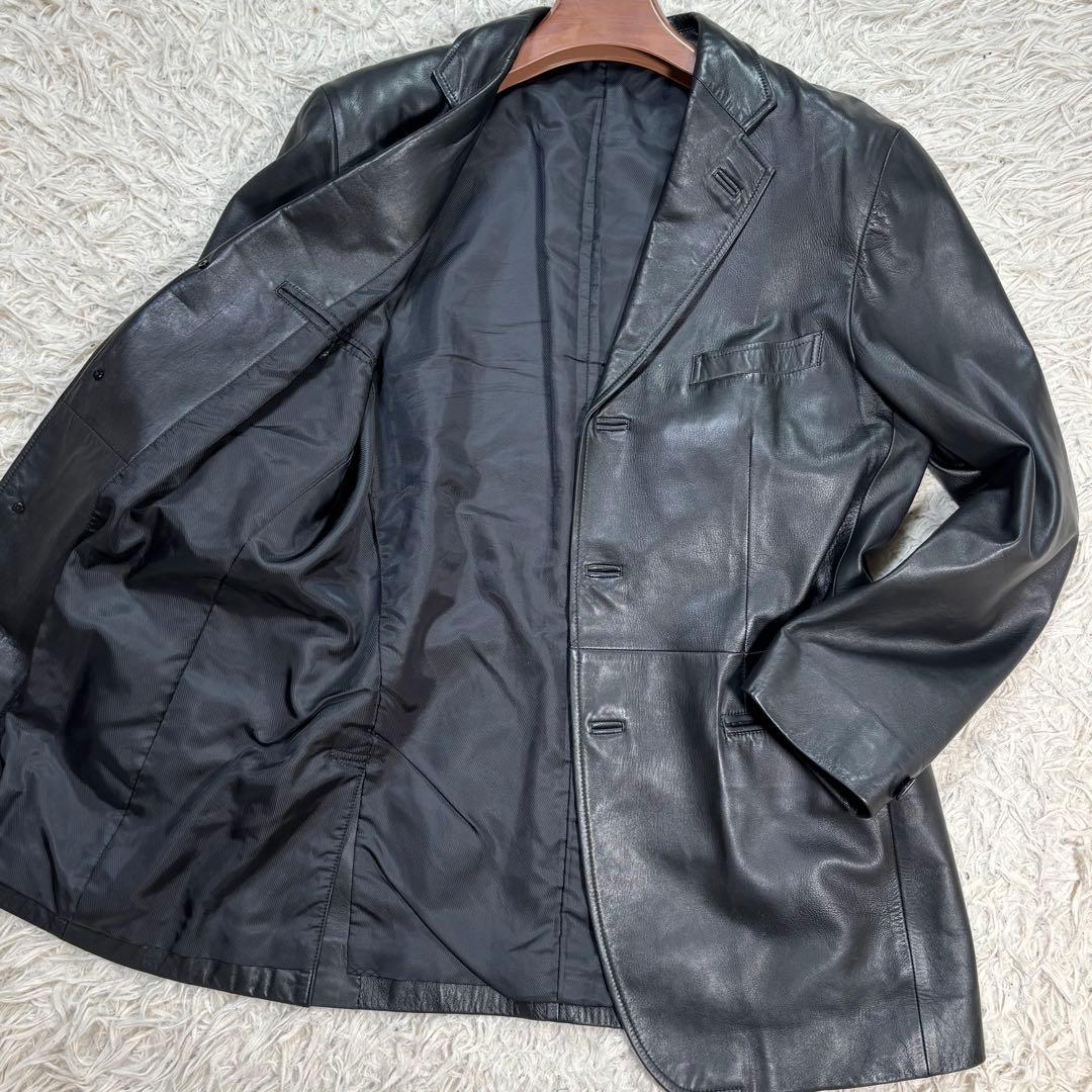 HAYA様　BURBERRY LONDON ラムレザー　テーラードジャケット　黒