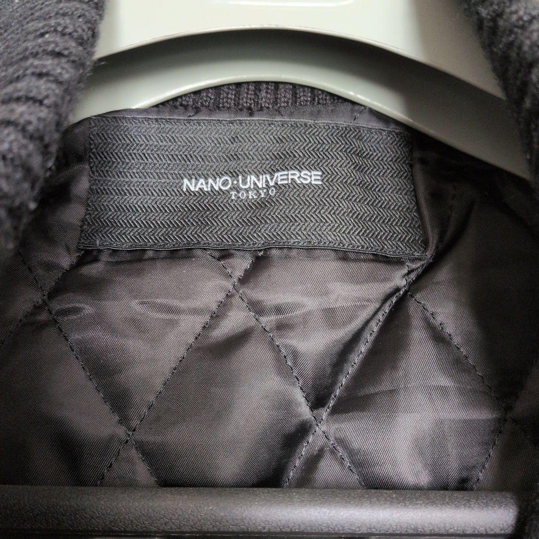 本皮　NANO UNIVERSE ブラック　ブルゾン　スタジアムジャンバー