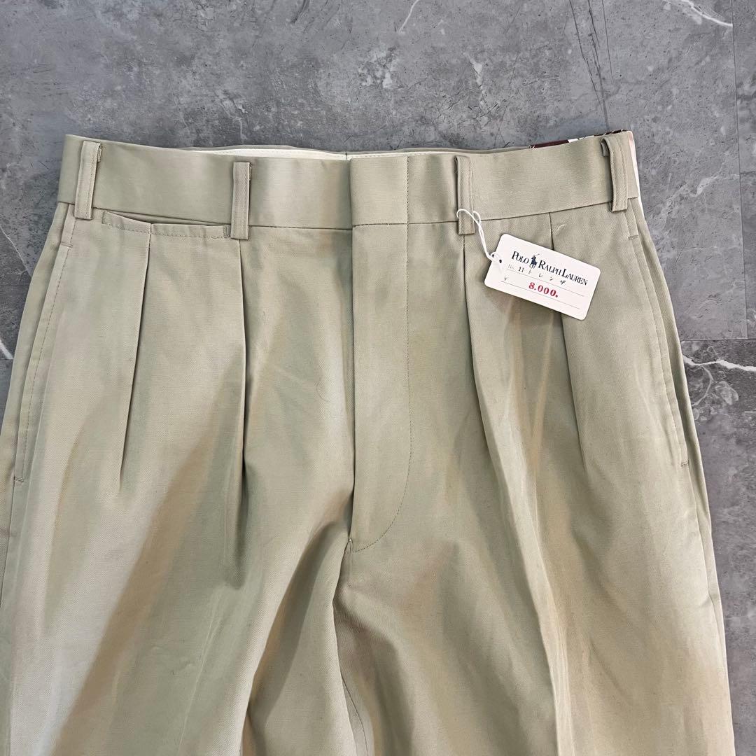 デッドストック 00s CHAPS ラルフローレン チノベージュ ツータック
