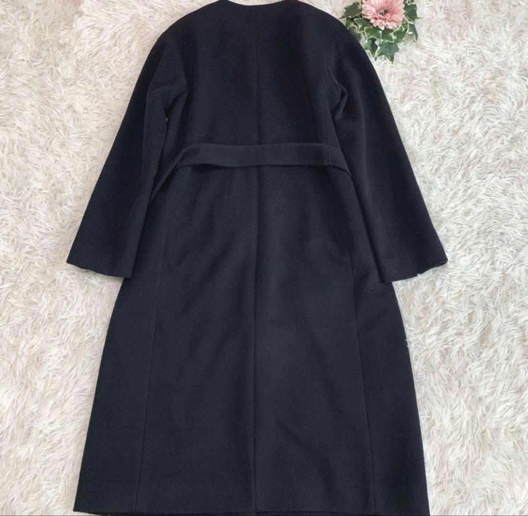 セオリーリュクスSEEK WOOL/MITCHELLロングコート黒36/日本製