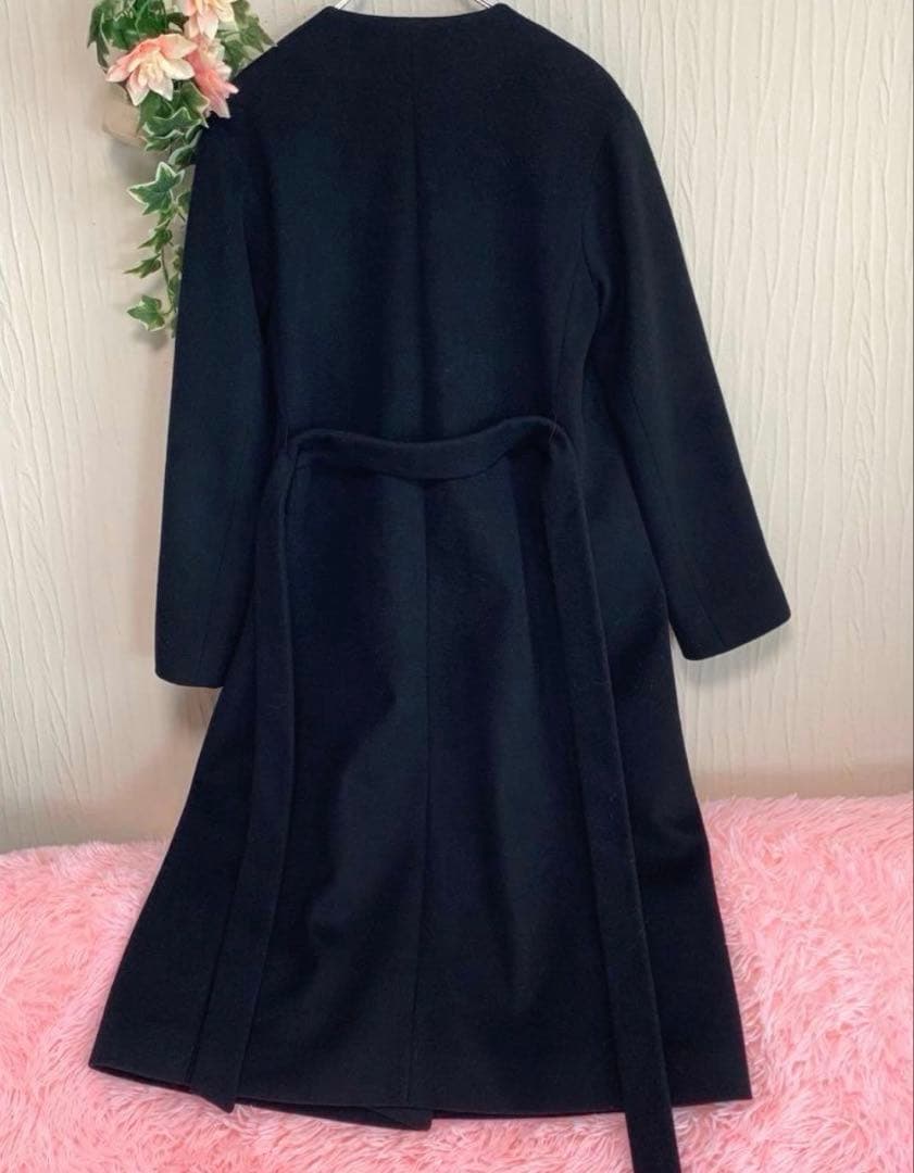 セオリーリュクスSEEK WOOL/MITCHELLロングコート黒36/日本製