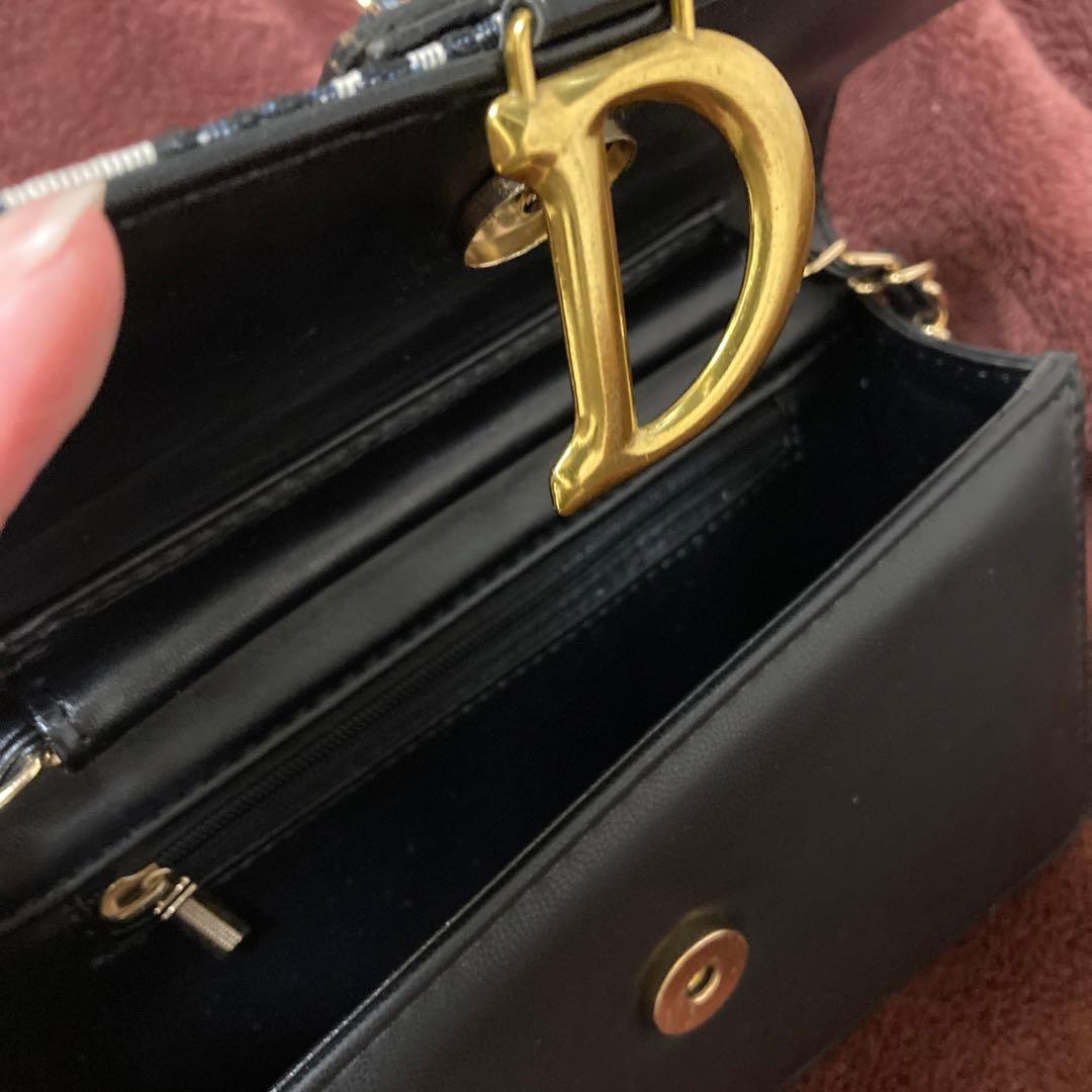 Dior ノベルティ ロゴショルダーバッグ ブラック/ホワイト