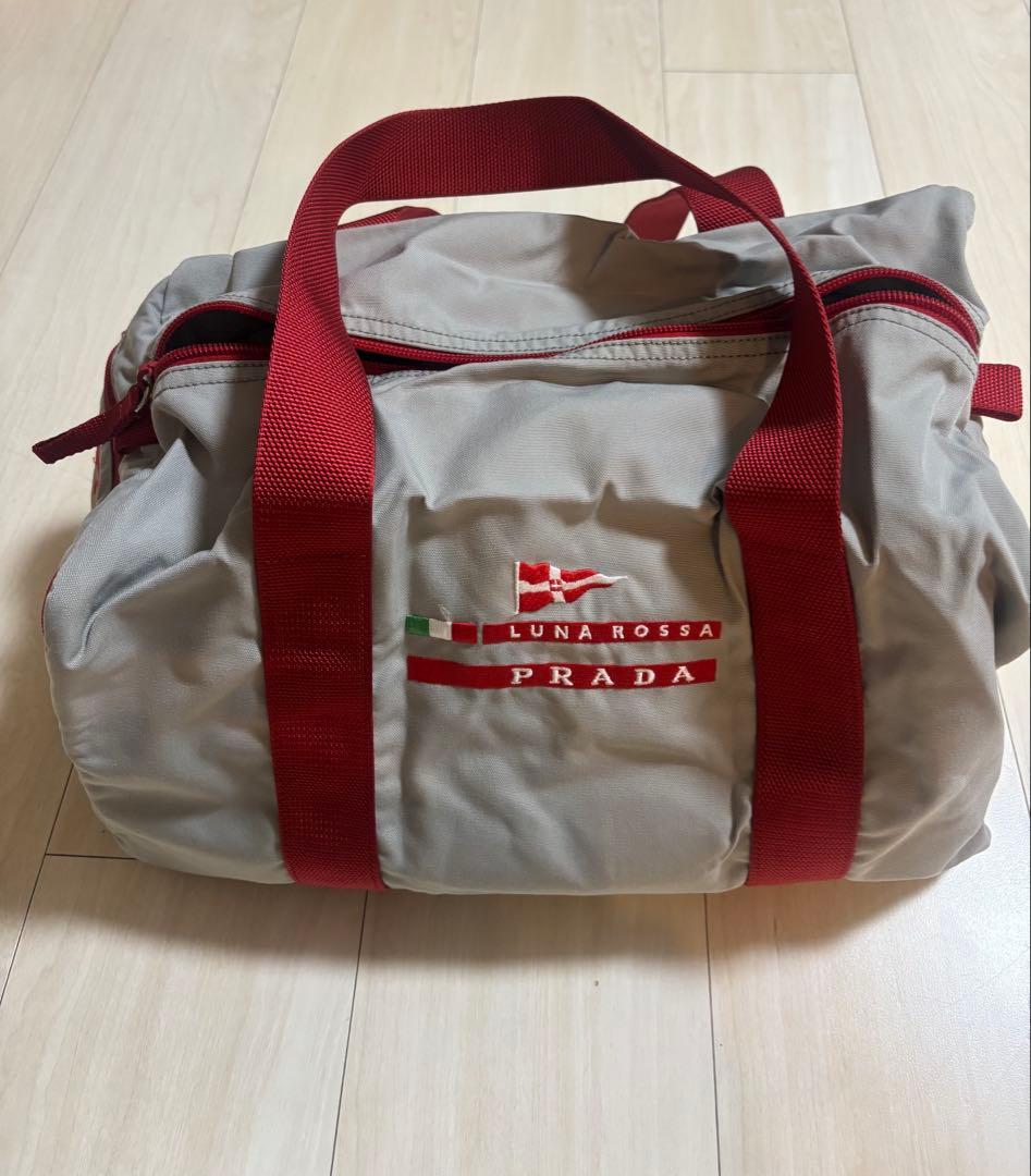 希少PRADA LUNA ROSSA ミニボストンバッグ グレー
