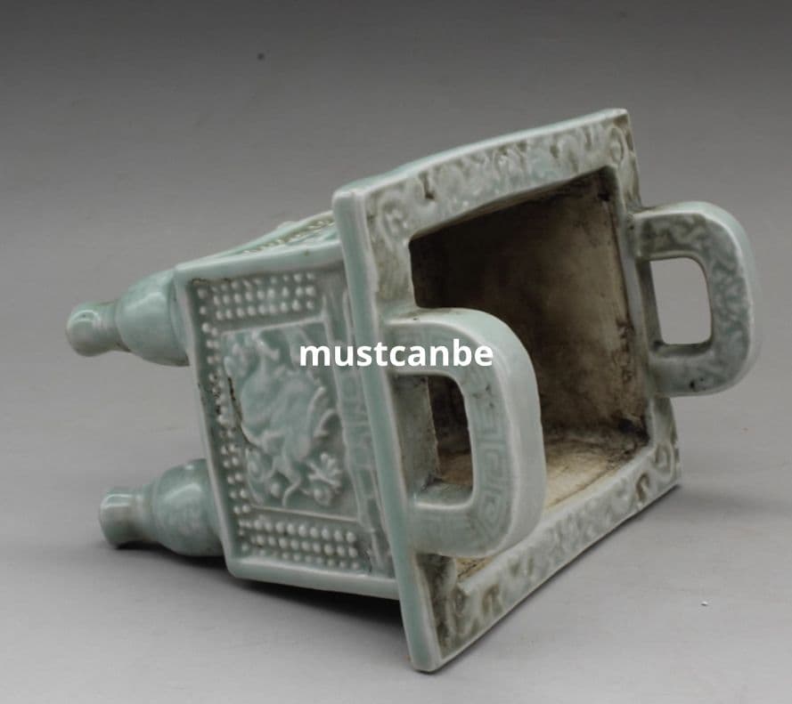 宋影青龍紋四脚香炉 景徳鎮 陶磁器 装飾品 現代工芸品 美術品 置物