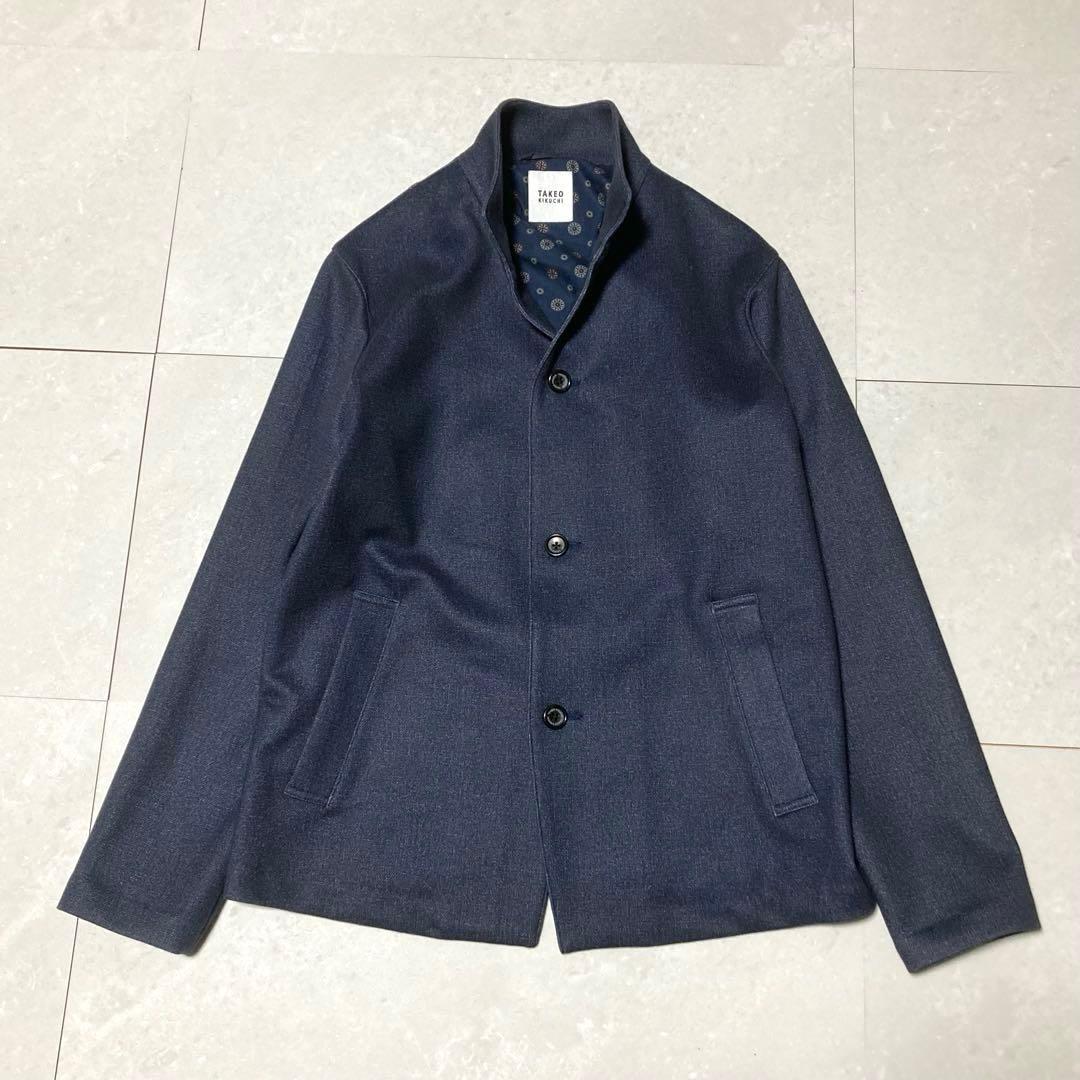 極美品 タケオキクチ 定価4.4万 ダウンファブリック スタンドカラーブルゾン