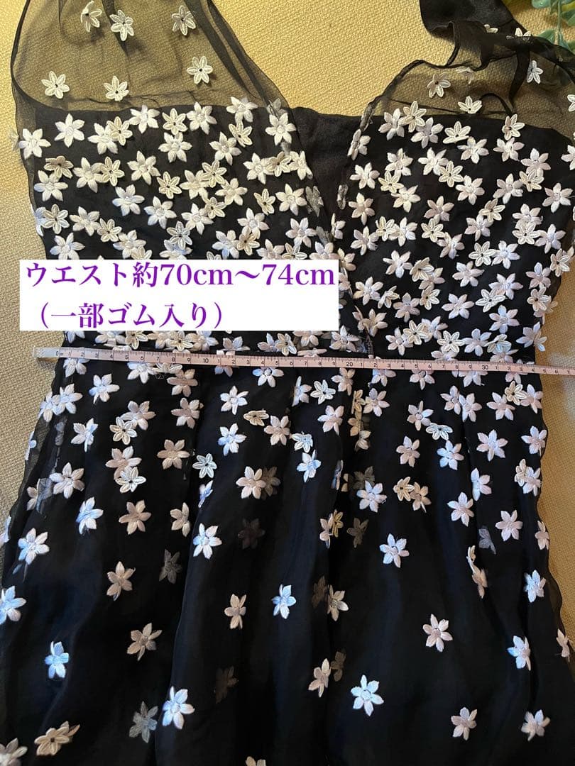 TOCCA トッカ チュールレースと立体小花刺繍 シルクワンピース L