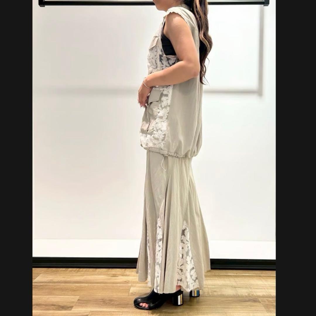 新品 タグ付き リズレー レース ロングスカート ブラック S マーメイド 黒