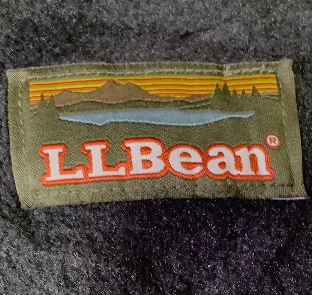 エルエルビーン フリース ベスト 刺繍ロゴ ワンポイント ダークグレー 黒 XL