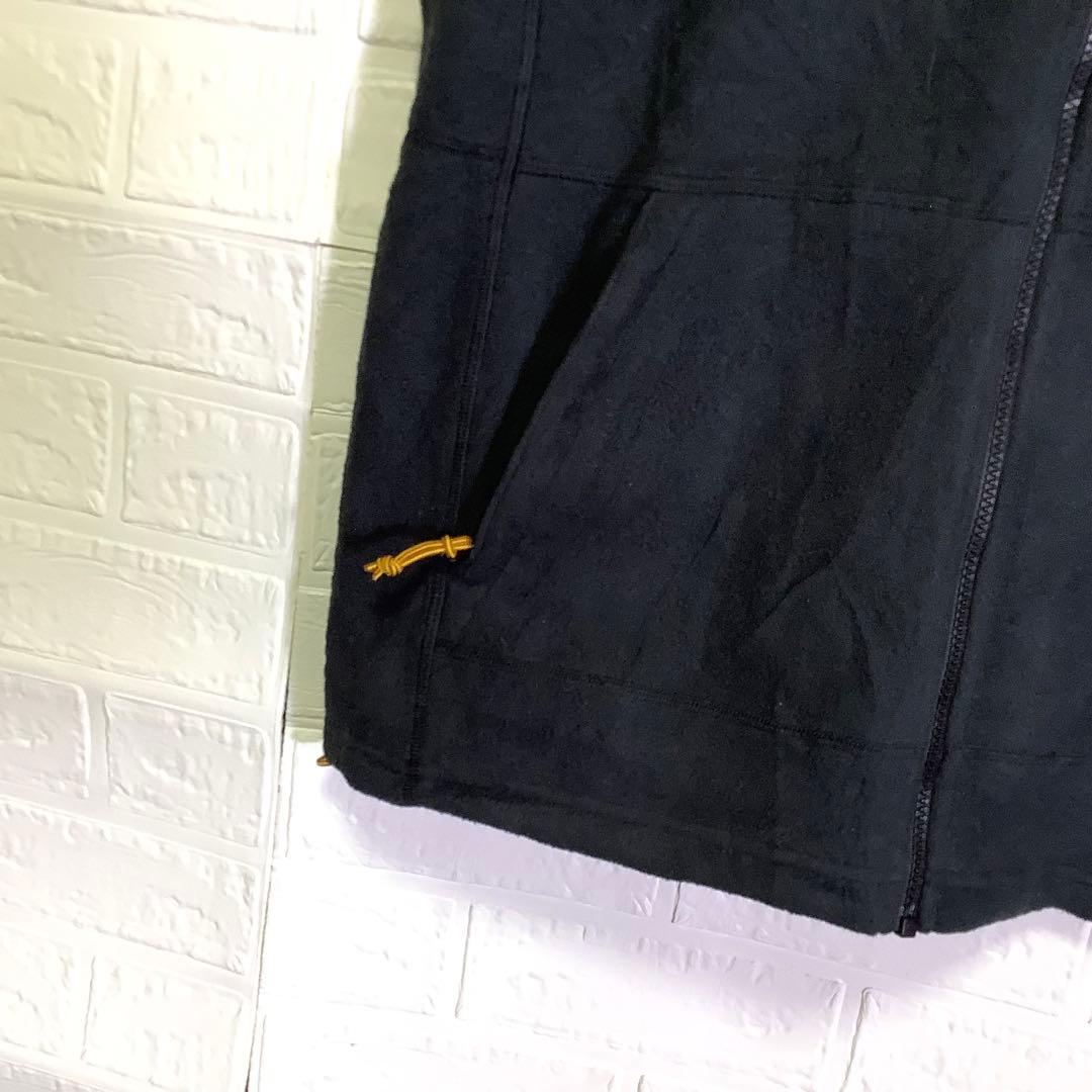 エルエルビーン フリース ベスト 刺繍ロゴ ワンポイント ダークグレー 黒 XL
