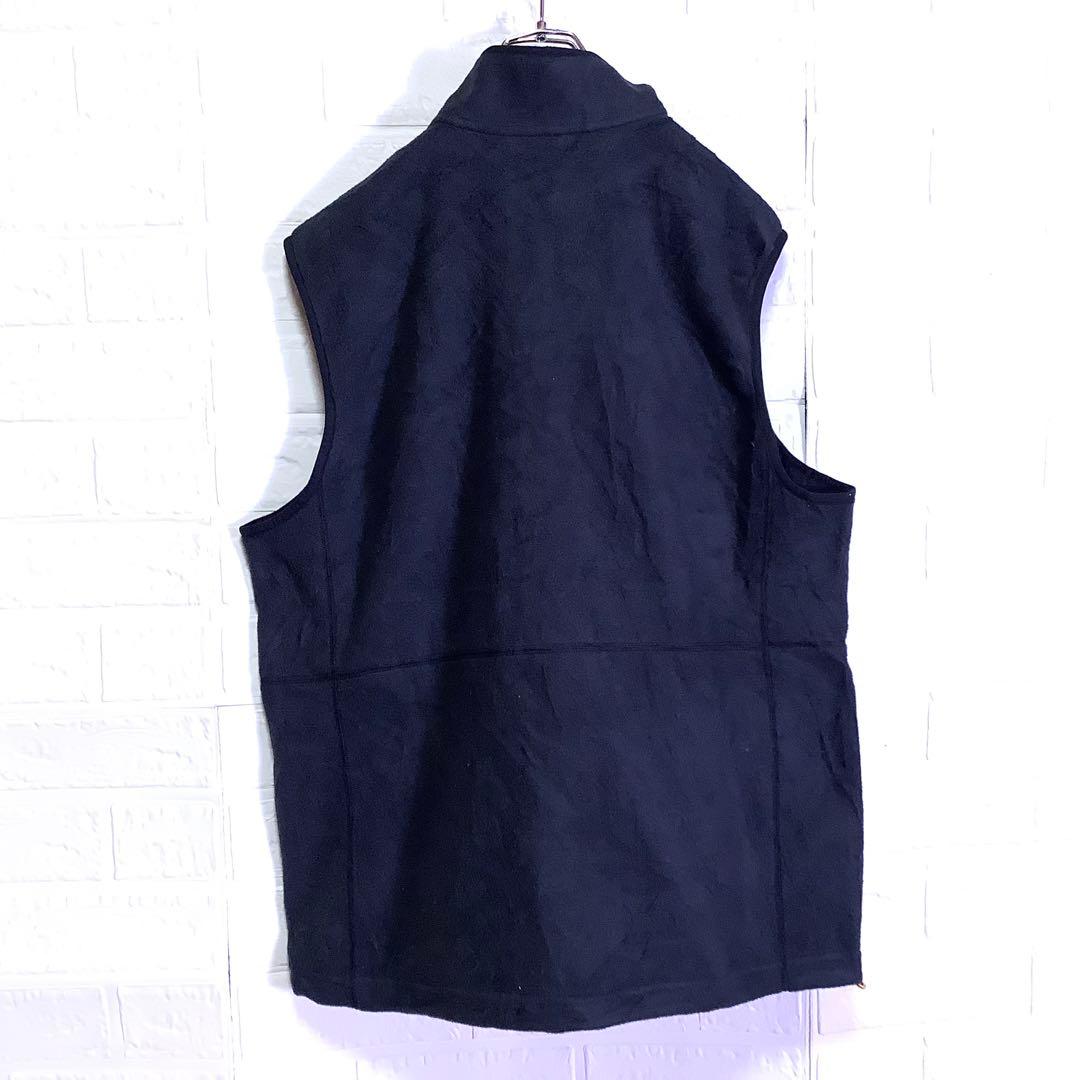 エルエルビーン フリース ベスト 刺繍ロゴ ワンポイント ダークグレー 黒 XL