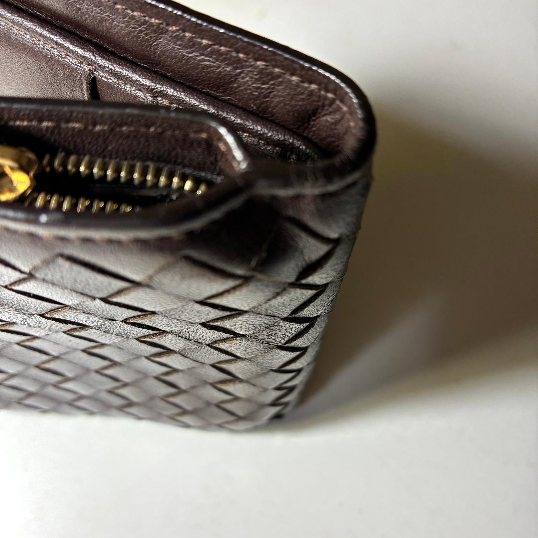 Bottega Veneta 二つ折財布 レザー 焦茶 ボッテガ・ヴェネタ