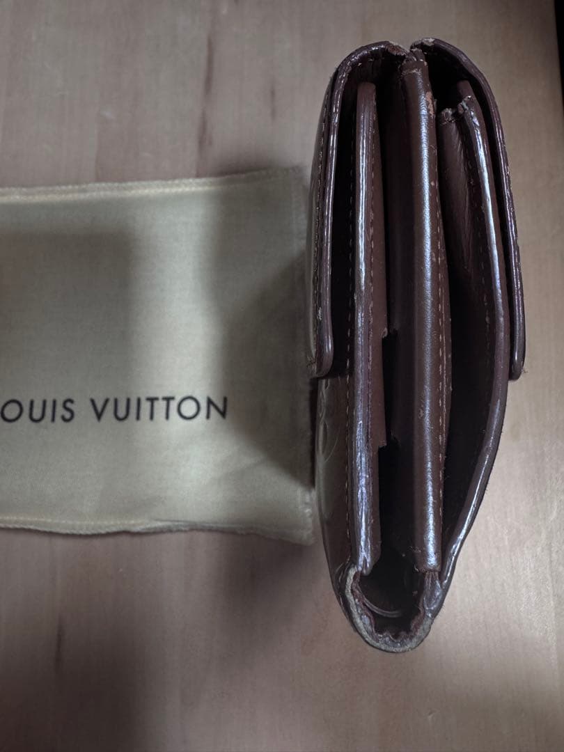 Louis Vuitton 二つ折り財布 ブラウン　保存袋あり