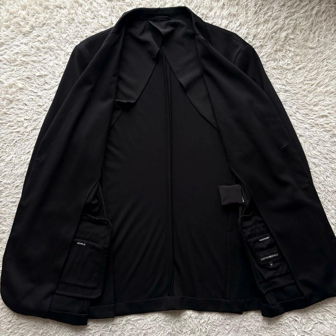 ★希少 XLサイズ★ エンポリオ アルマーニ トラベルジャケット アンコン 黒