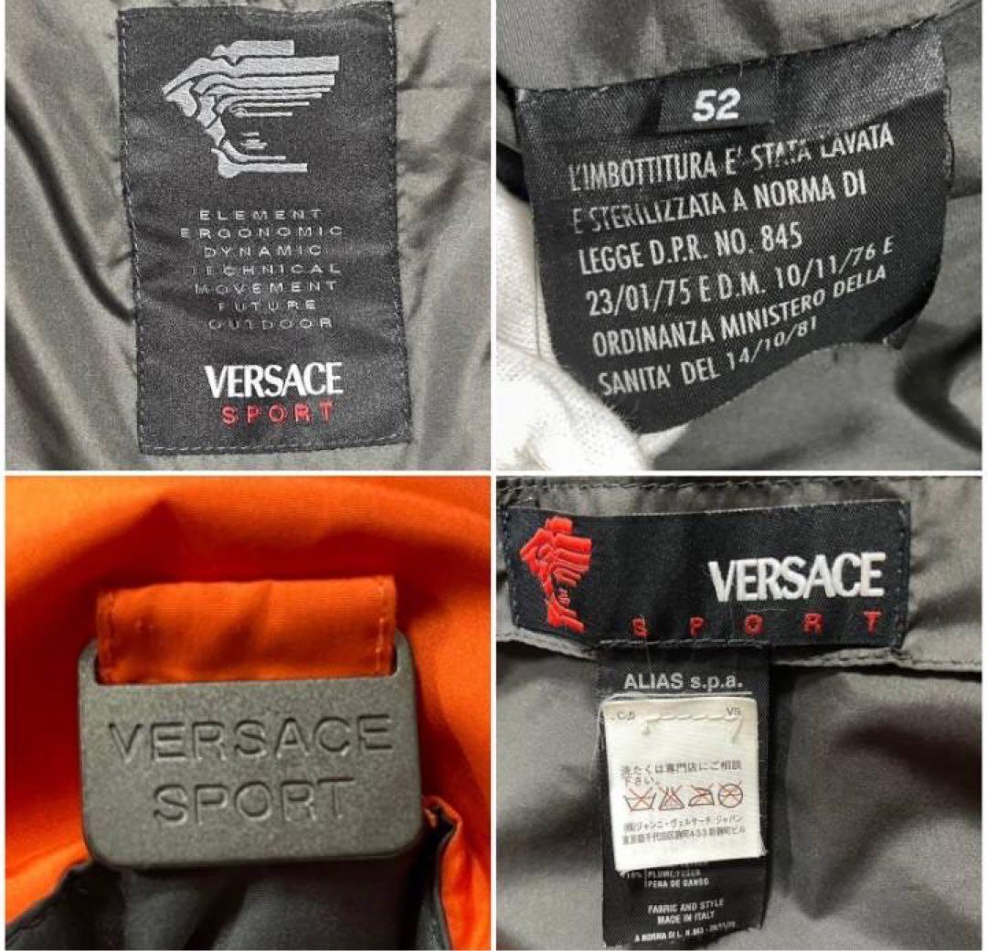 お値下げ中！VERSACE/ベルサーチ★ダウンベスト希少大きめ52★オレンジ色