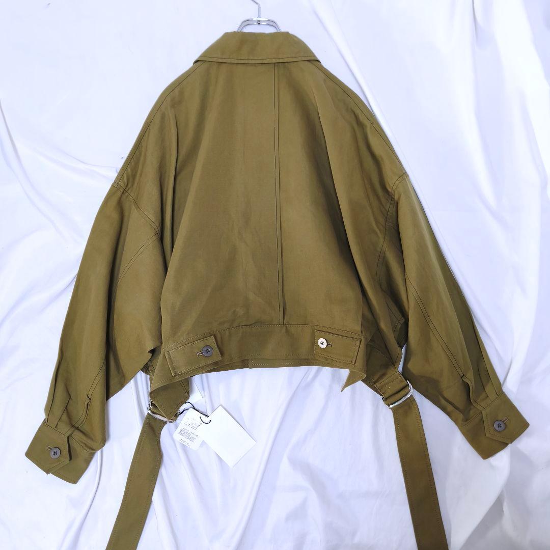 新品タグ付✨ウジョー リネン混 サイドスリットブルゾン カシュクール L
