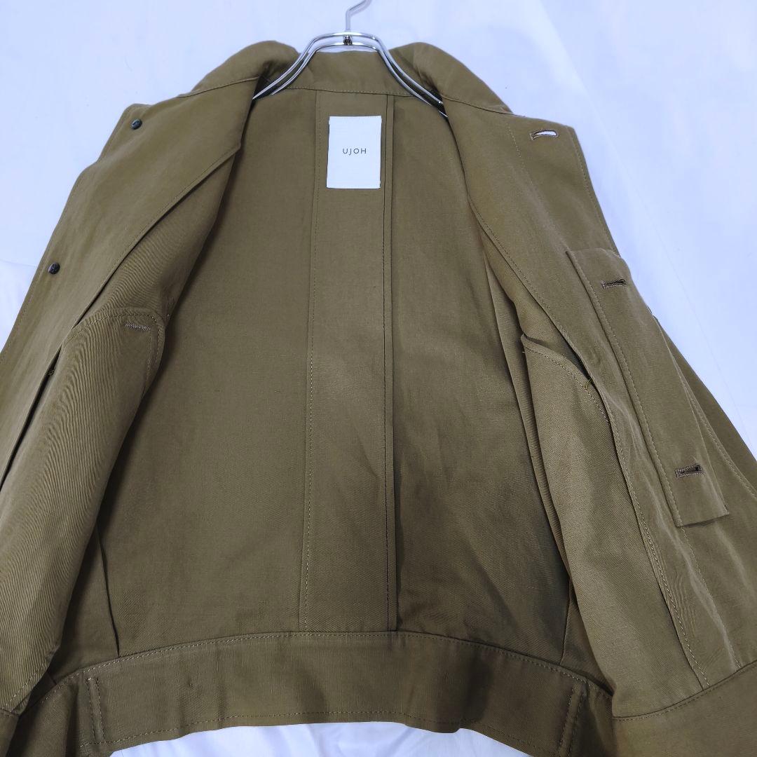 新品タグ付✨ウジョー リネン混 サイドスリットブルゾン カシュクール L