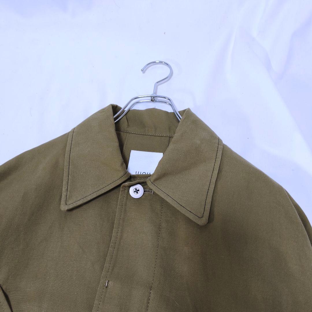 新品タグ付✨ウジョー リネン混 サイドスリットブルゾン カシュクール L