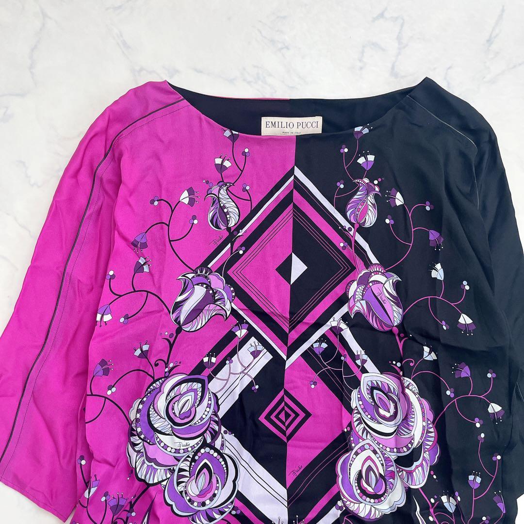 美品 エミリオプッチ EMILIO PUCCI シルク ワンピース ひざ丈 総柄