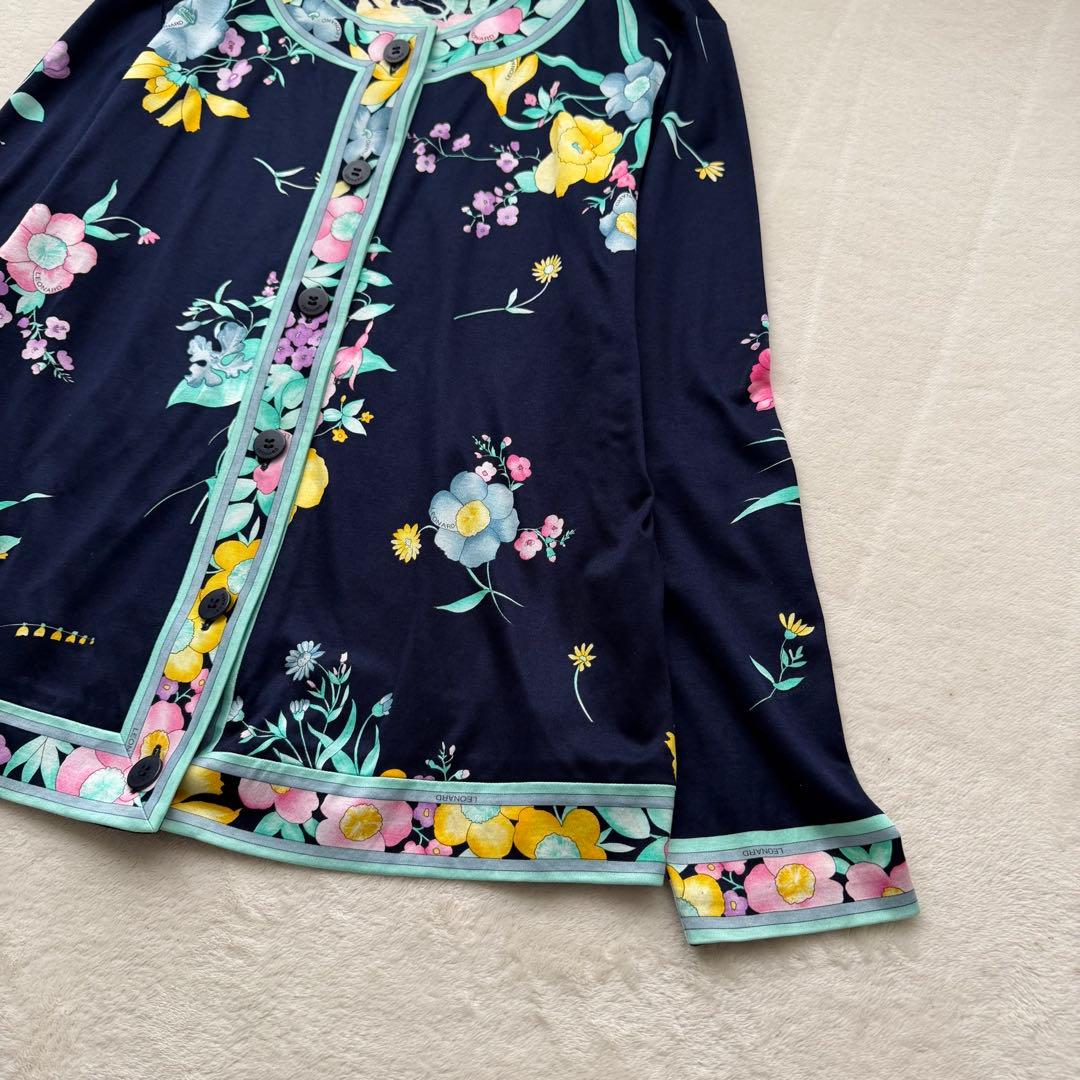 美品 LEONARD レオナール カーディガン 40 Lサイズ 春夏