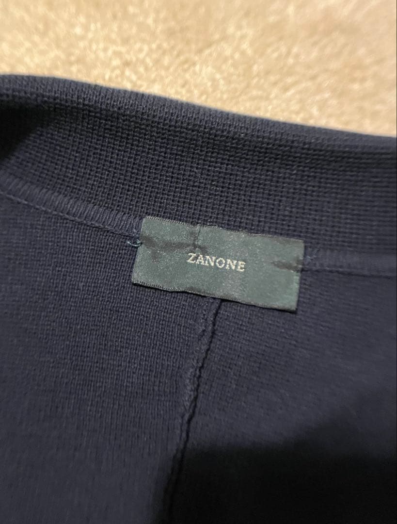 ZANONE 46 ネイビー　Wニットジャケット