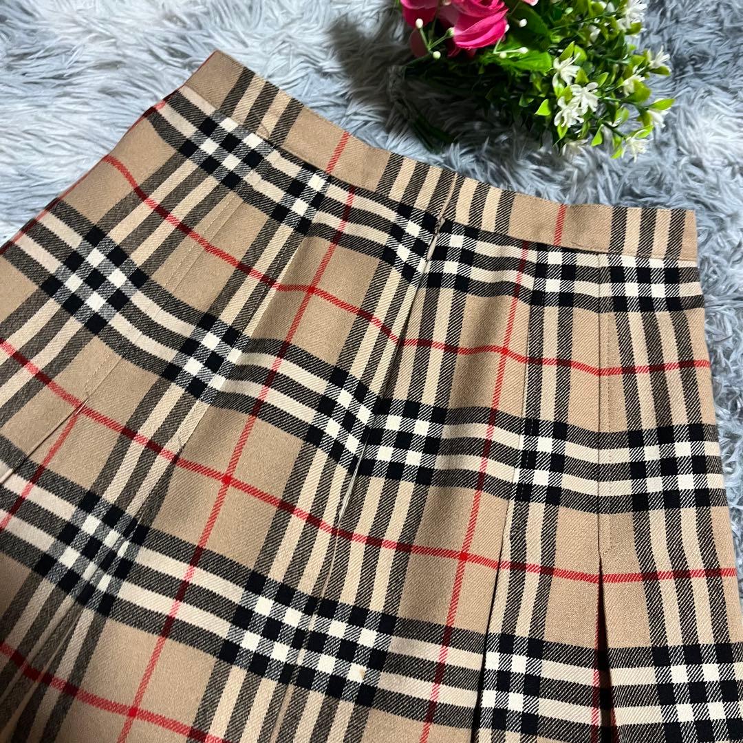 BURBERRYS バーバリー　ノバチェック プリーツロングスカート　ウール　L