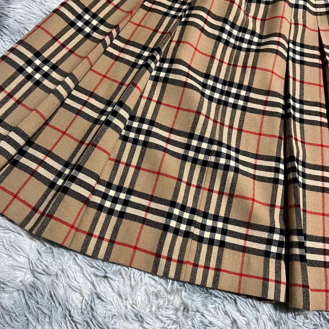 BURBERRYS バーバリー　ノバチェック プリーツロングスカート　ウール　L