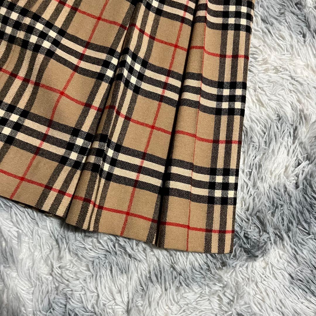 BURBERRYS バーバリー　ノバチェック プリーツロングスカート　ウール　L
