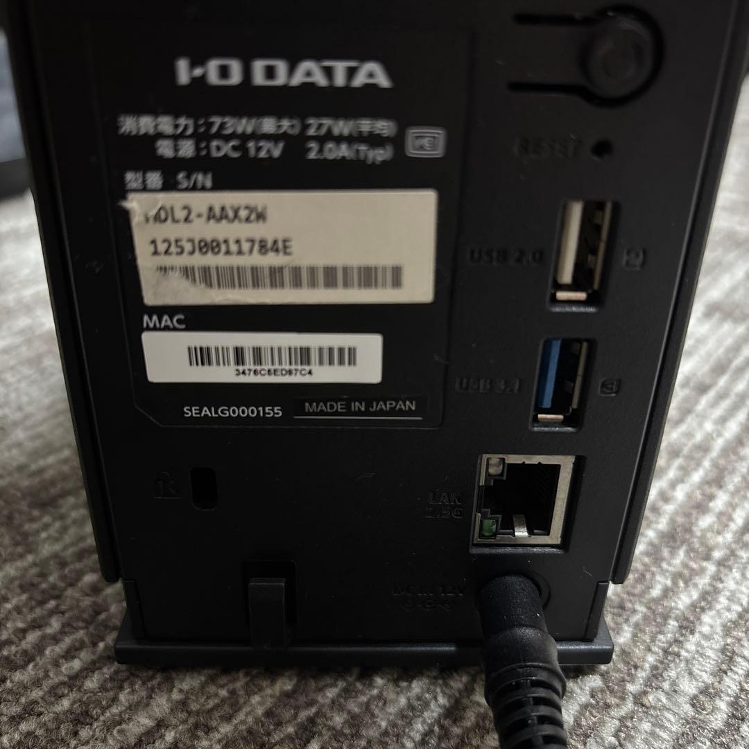 【ジャンク】I-O DATA NAS 2TB HDL-AAX2W