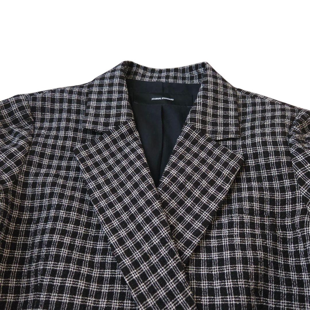 ジャーナルスタンダード シルク混 ツイードダブルジャケット チェック 極美品