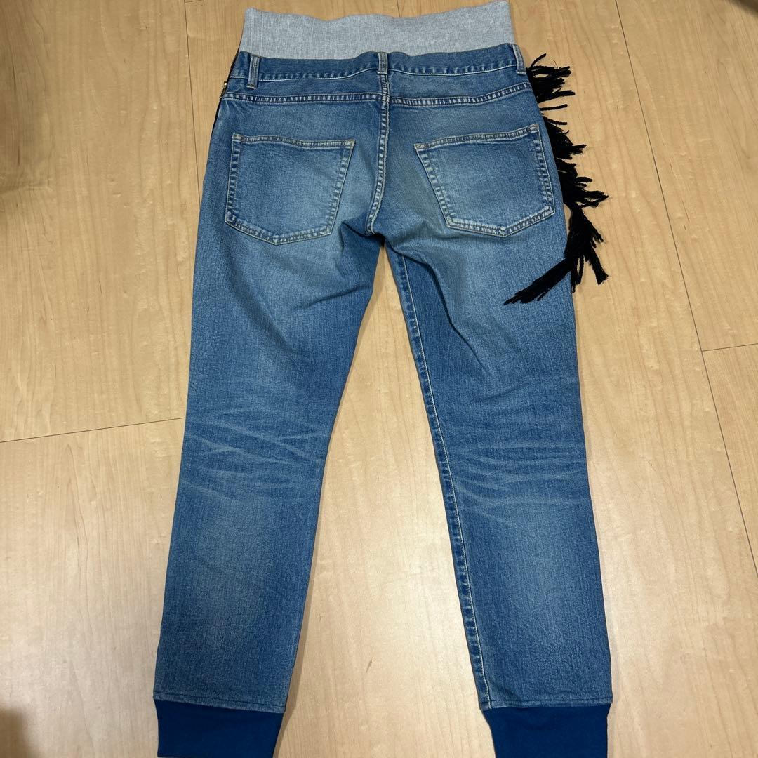 undercover フリンジ リブ　付き　デニムパンツ　サイズ2