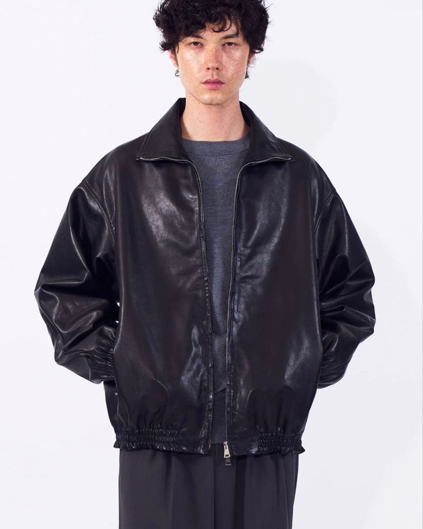 ジャケット・アウター yoke Carf Leather Truck Jacket Black 2