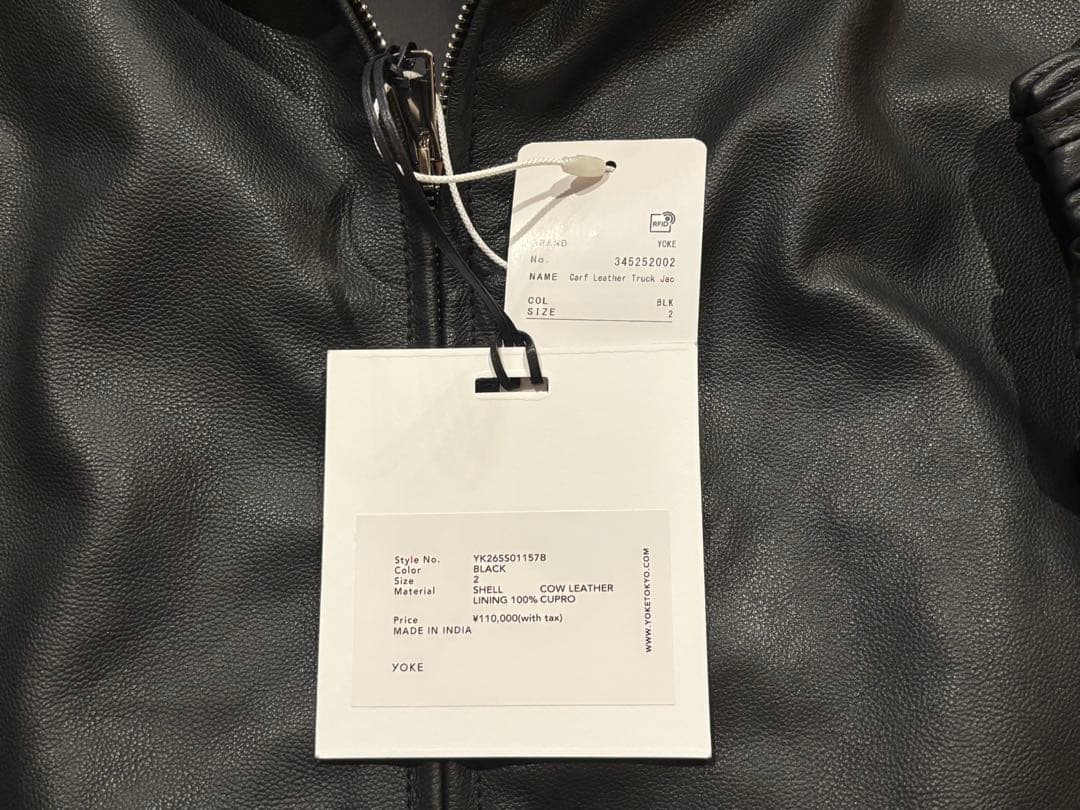 ジャケット・アウター yoke Carf Leather Truck Jacket Black 2