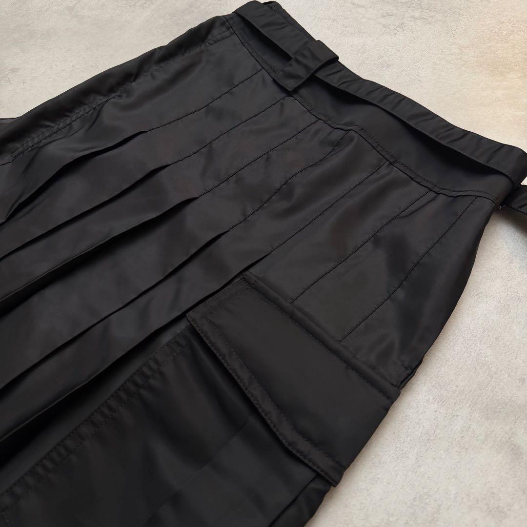美品　 定価9万　sacai サカイ　ナイロンツイルスカート ロング　M 黒