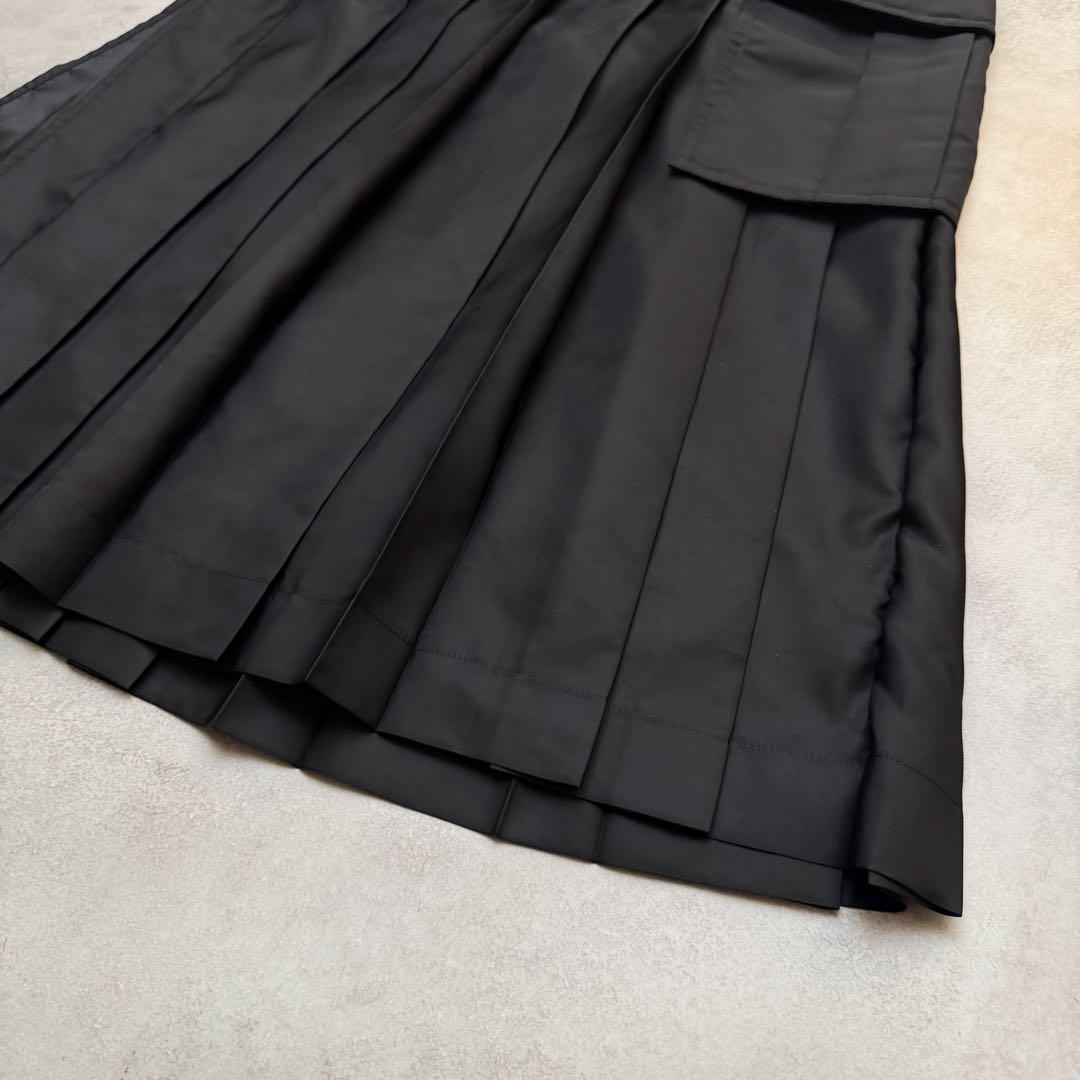 美品　 定価9万　sacai サカイ　ナイロンツイルスカート ロング　M 黒