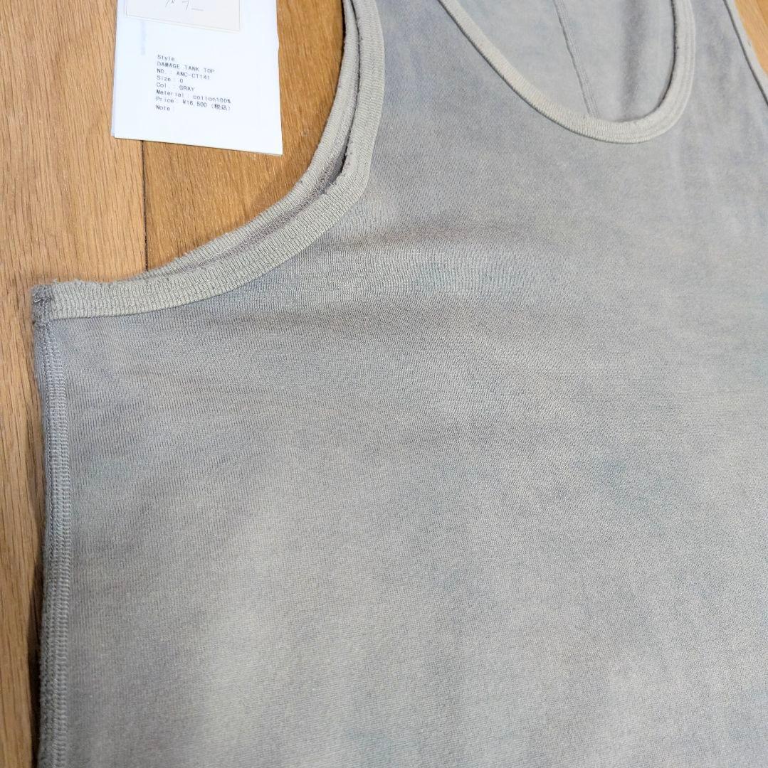 【極美品】ANCELLM DAMAGE TANK TOP GRAY サイズ0