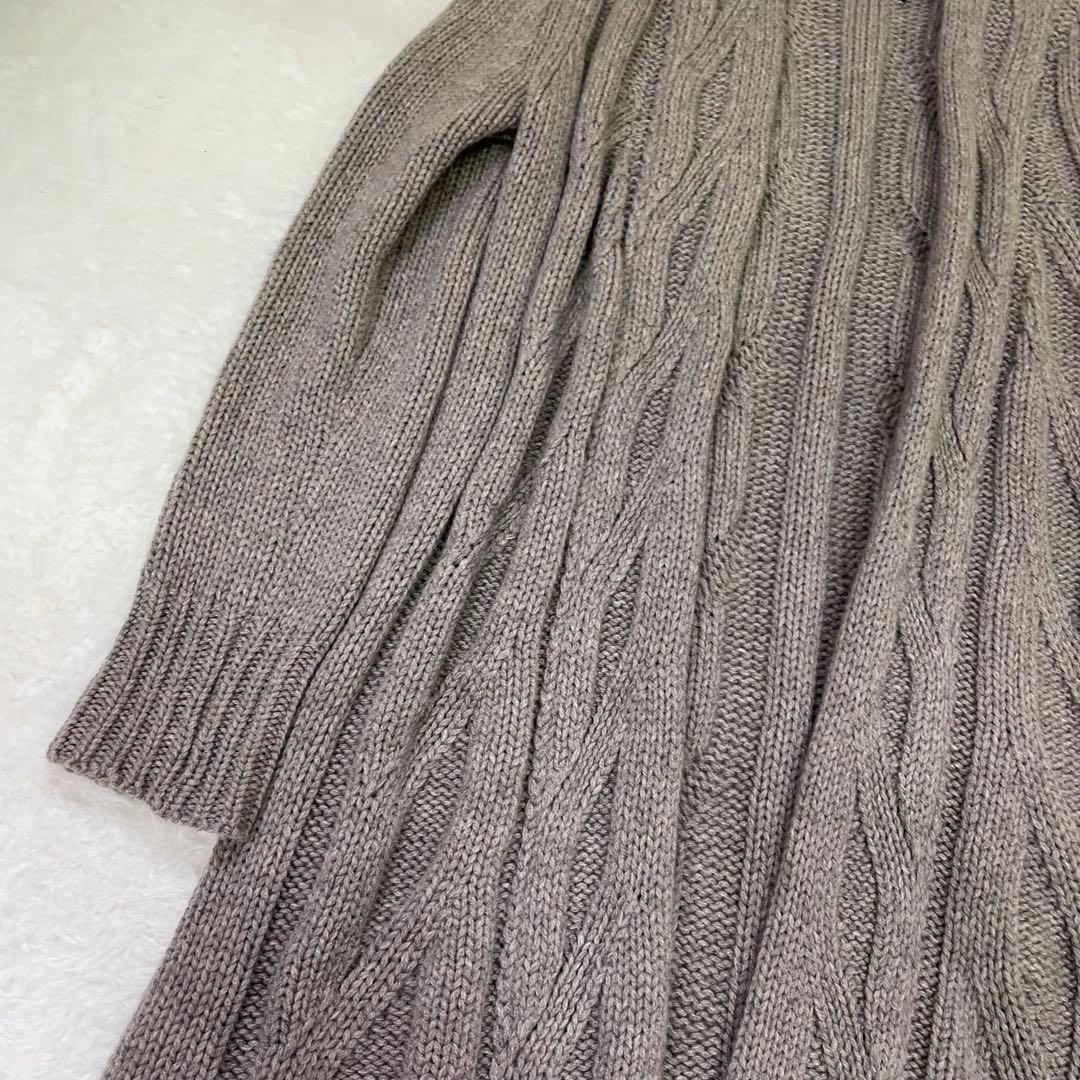 DAMAcollection カシミヤ100 ケーブル編み ニットカーディガン