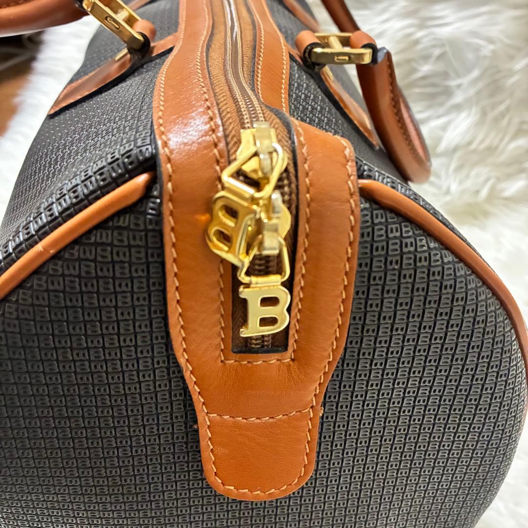 BALLY バリー　ボストンバッグ　かばん　黒　レザー　ロゴ　旅行　茶色