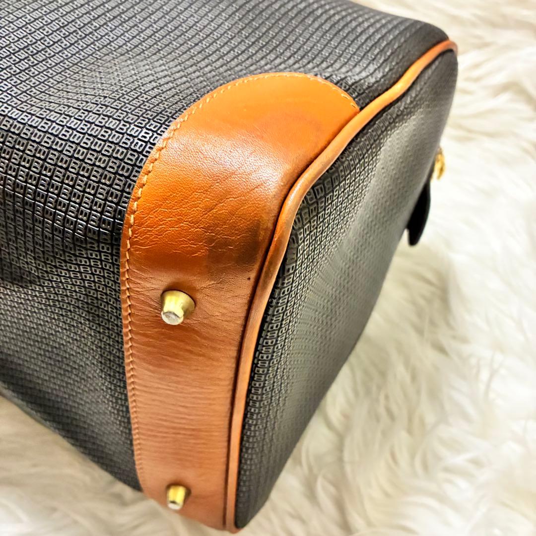 BALLY バリー　ボストンバッグ　かばん　黒　レザー　ロゴ　旅行　茶色
