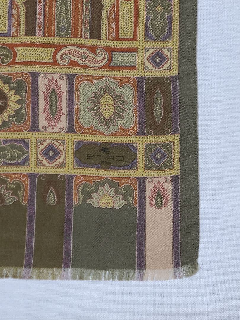 値下げ♪ETRO ペイズリー柄 シルク ウール 大判 ストール・ショール