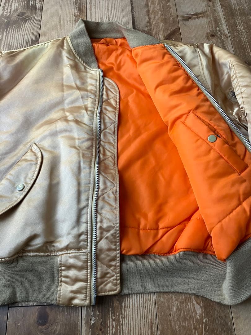 MA-1 シャンパンゴールド L IDEALジップ 90s Vintage