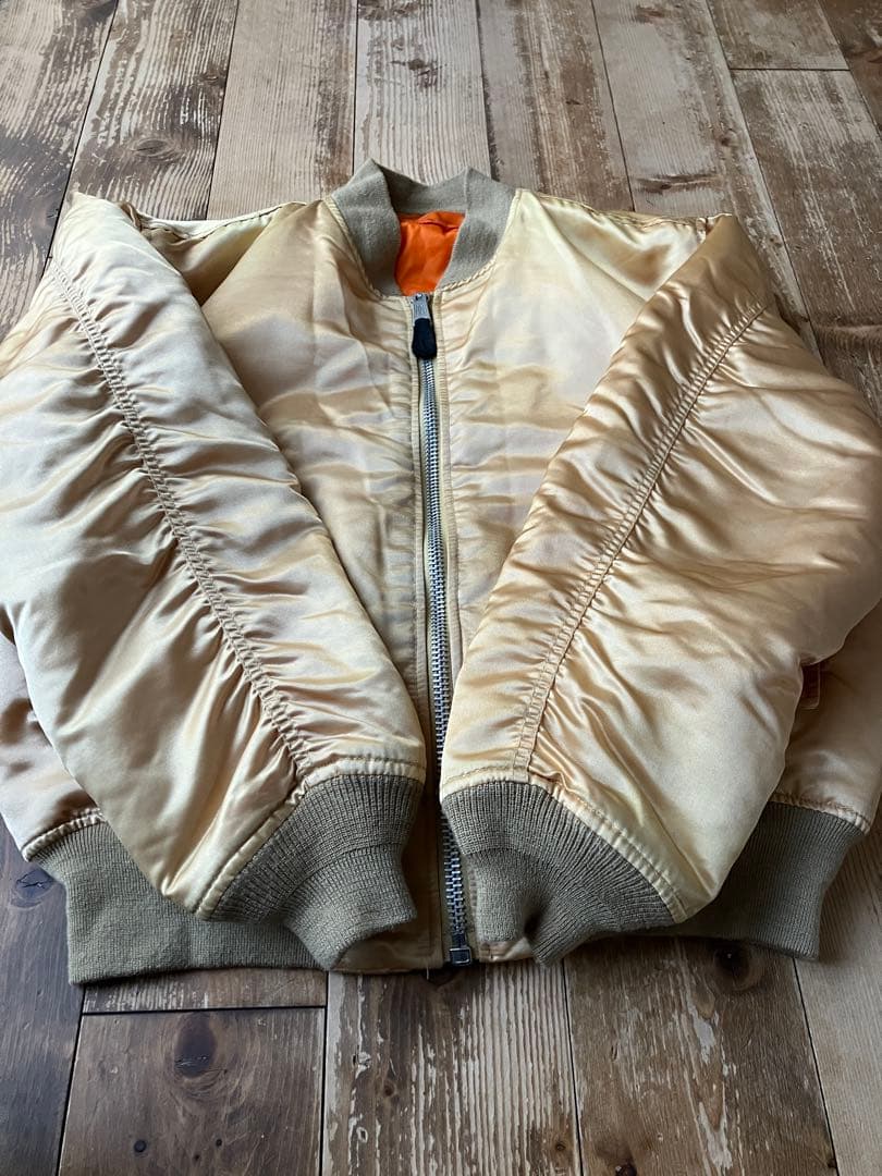 MA-1 シャンパンゴールド L IDEALジップ 90s Vintage