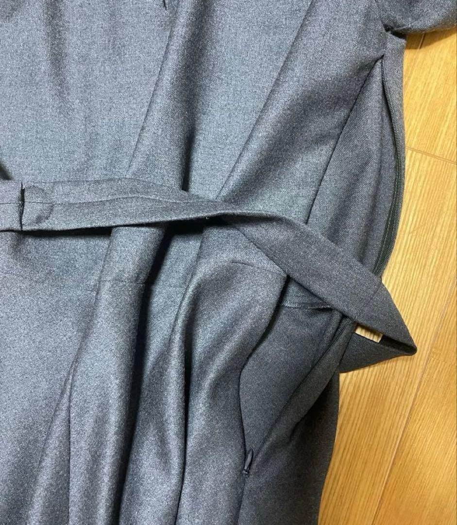【美品】アニエスベー ロングワンピース 長袖 ベルト付き 38 ウール