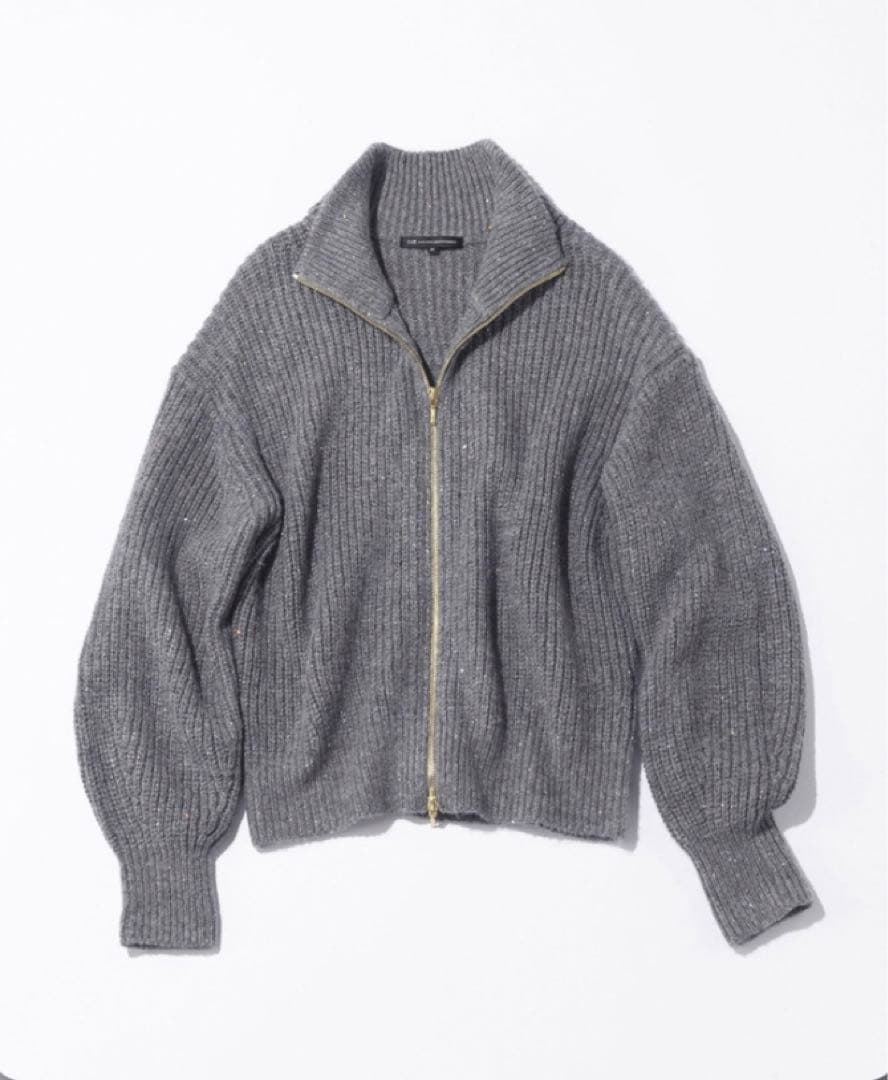 23区完売　【洗える】スパンコールバルキー ダブルジップ ニットブルゾン