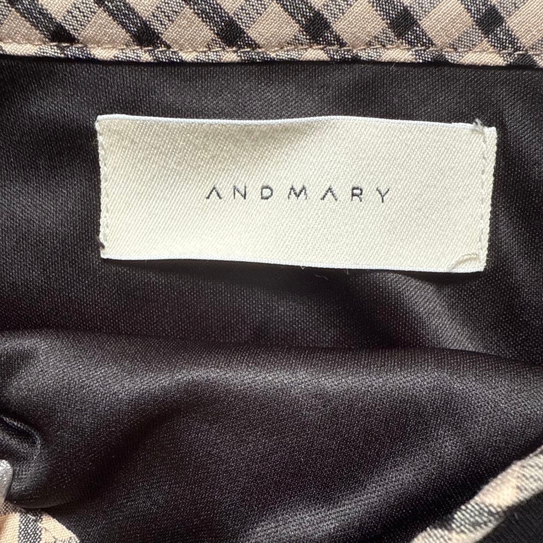 トップス andmary Alice check ribbon tops